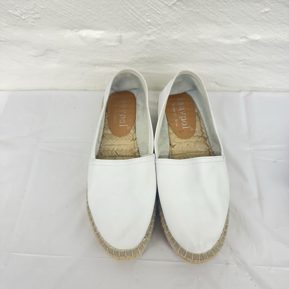 Maypol White Leather Espadrille Shoes Sz. 39. Us 8.5‎ Summer Spring Easter